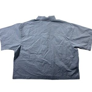 Original Use Mens Blue Plaid SS Boxy Work Shirt Drop Shoulder Size L New